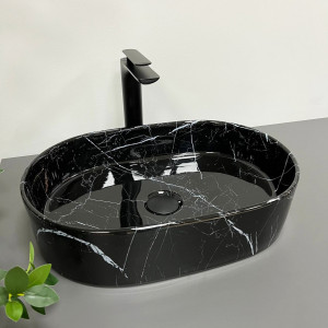 Умывальник VBI VERONA 50 BLACK MARMO GLOSSY накладной VBI-011314 фото