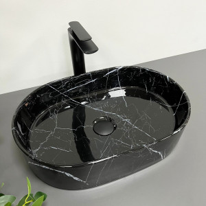 Умывальник VBI VERONA 50 BLACK MARMO GLOSSY накладной VBI-011314 фото