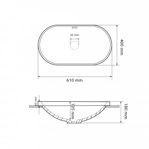 Умывальник VBI GAETA WHITE врезной VBI-018014 фото