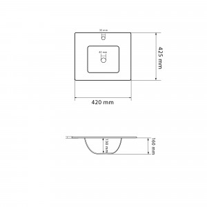 Умывальник VBI FERRARA 40 WHITE врезной VBI-018011 фото
