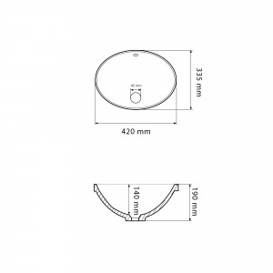 Умывальник VBI MESTRE WHITE врезной VBI-018009 фото