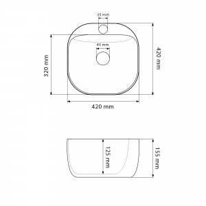 Умывальник VBI MANAROLA WHITE врезной VBI-018006 фото