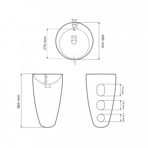 Умывальник VBI AGROPOLI BLACK MATT напольный VBI-019004 фото