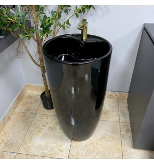 Умывальник VBI AGRIENTO BLACK GLOSSY напольный VBI-019005 фото