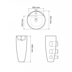Умывальник VBI AGRIENTO BLACK GLOSSY напольный VBI-019005 фото