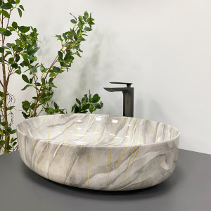 Умывальник VBI UDINE STONE GLOSSY накладной VBI-012102 фото