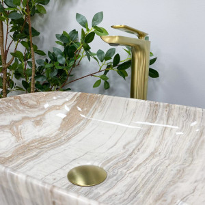 Умывальник VBI RAVENNA TRAVERTINE GLOSSY накладной VBI-011204 фото