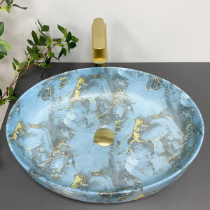 Умывальник VBI UDINE MARBLE BLUE MATT накладной VBI-012103 фото