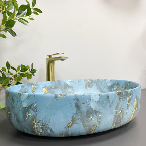 Умывальник VBI UDINE MARBLE BLUE MATT накладной VBI-012103 фото