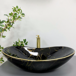 Умывальник VBI AMALFI BLACK ONYX MATT накладной VBI-013403 фото