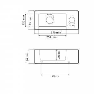 Умывальник VBI KOMO L WHITE накладной подвесной VBI-015602 фото