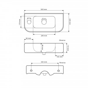 Умывальник VBI APRILIA R WHITE подвесной VBI-015607 фото