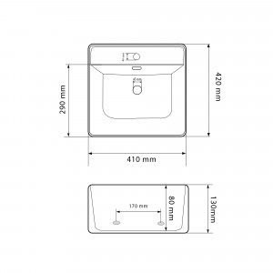 Умывальник VBI ALGHERO BLACK ONYX MATT накладной VBI-013303 фото