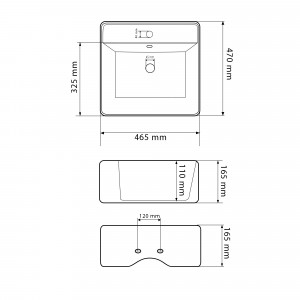 Умывальник VBI TERAMO WHITE накладной подвесной VBI-014701 фото