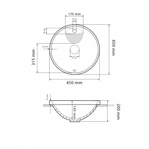 Умывальник VBI PIANETTE WHITE врезной VBI-018015 фото