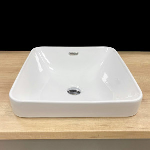 Умывальник VBI PALERMO WHITE ROSE GOLD EDGE накладной VBI-012307 фото