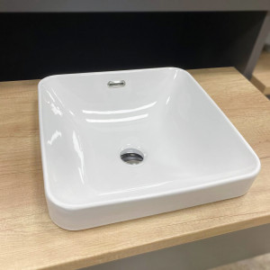 Умывальник VBI PALERMO WHITE ROSE GOLD EDGE накладной VBI-012307 фото