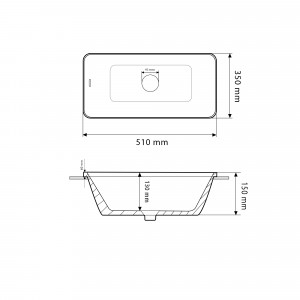 Умывальник VBI TORITTO WHITE врезной VBI-018020 фото