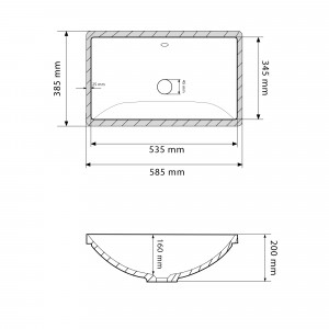 Умывальник VBI MELFI WHITE врезной VBI-018026 фото