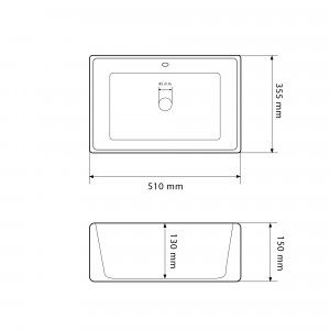 Умывальник VBI PADUA 40 WHITE накладной подвесной VBI-012202 фото