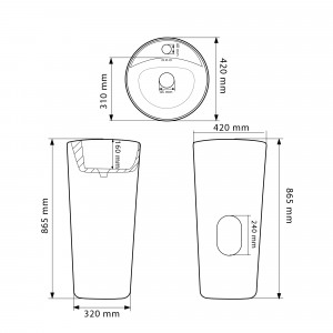 Умывальник VBI FLORENTIA GREY MATT накладной VBI-015002 фото