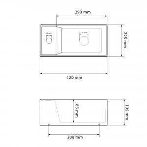 Умывальник VBI VICENZA MOON MATT накладной VBI-014801 фото