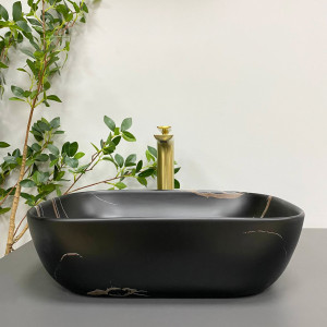 Умывальник VBI RAVENNA BLACK STONE MATT накладной VBI-011214 фото