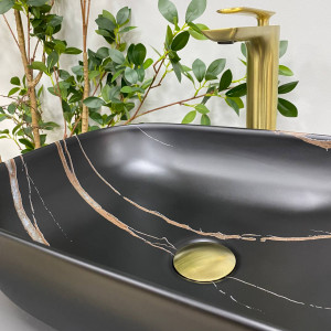 Умывальник VBI RAVENNA BLACK STONE MATT накладной VBI-011214 фото