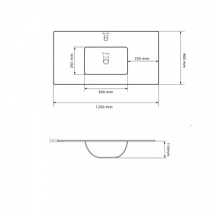 Умывальник VBI LAGO L WHITE накладной подвесной VBI-015611 фото