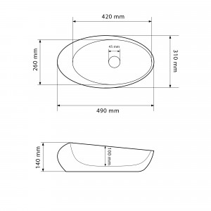 Умывальник VBI VICENZA MOON MATT накладной VBI-014801 фото