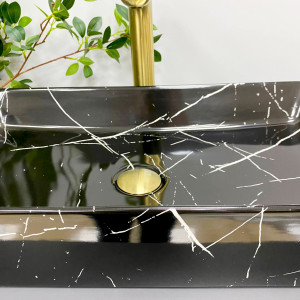 Умывальник VBI TRIEST BLACK MARMO GLOSSY накладной VBI-012707 фото