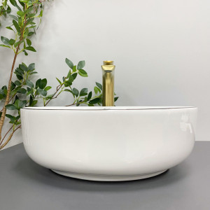 Умывальник VBI BARI S WHITE GOLD EDGE накладной VBI-011605 фото