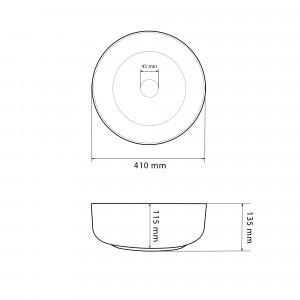 Умывальник VBI BARI S WHITE GOLD EDGE накладной VBI-011605 фото