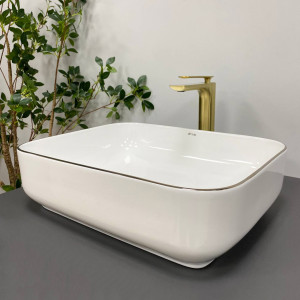 Умывальник VBI TRIEST BLACK MARMO GLOSSY накладной VBI-012707 фото