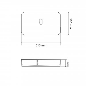 Умывальник VBI TRIEST WHITE BLACK EDGE накладной VBI-012710 фото