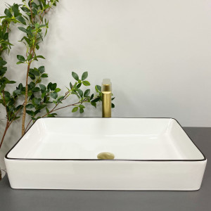 Умывальник VBI TRIEST WHITE BLACK EDGE накладной VBI-012710 фото