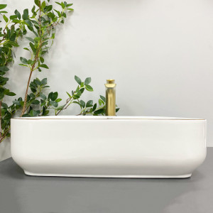 Умывальник VBI PALERMO WHITE GOLD EDGE накладной VBI-012308 фото