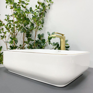 Умывальник VBI PALERMO WHITE GOLD EDGE накладной VBI-012308 фото