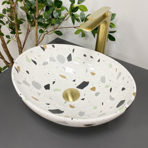 Умывальник VBI PARMA TERAZZO GLOSSY накладной VBI-011011 фото