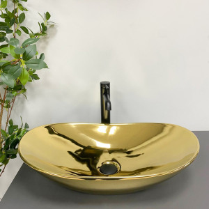 Умывальник VBI TURIN GOLD GLOSSY накладной VBI-011509 фото