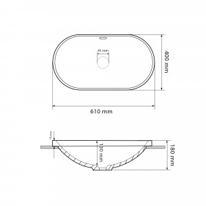 Умывальник VBI GAETA WHITE GOLD EDGE врезной VBI-018032 фото