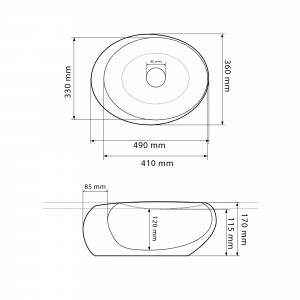 Умывальник VBI VALIANO MARBLE BLACK MATT накладной VBI-016101 фото