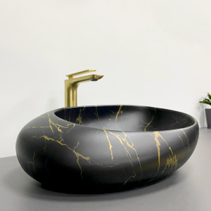 Умывальник VBI VALIANO MARBLE BLACK MATT накладной VBI-016101 фото