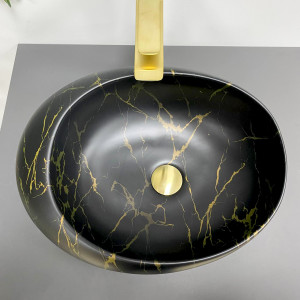 Умывальник VBI VALIANO MARBLE BLACK MATT накладной VBI-016101 фото