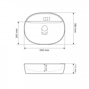Умывальник VBI AGORDO M WHITE накладной VBI-014904 фото