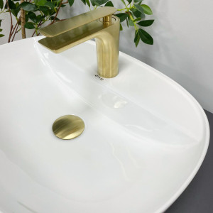 Умывальник VBI PALERMO WHITE GOLD EDGE накладной VBI-012308 фото