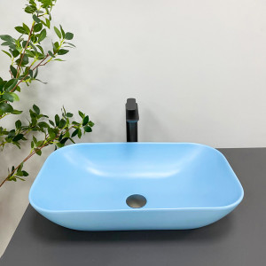 Умывальник VBI PARMA MARBLE BLUE GLOSSY накладной VBI-011016 фото