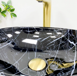 Умывальник VBI PARMA BLACK STONE GLOSSY накладной VBI-011014 фото