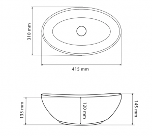 Умывальник VBI PARMA BLACK STONE GLOSSY накладной VBI-011014 фото