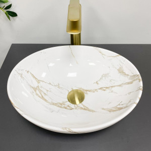 Умывальник VBI PARMA BLACK STONE GLOSSY накладной VBI-011014 фото